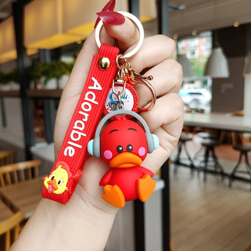 Adorable Music Duck Keychain