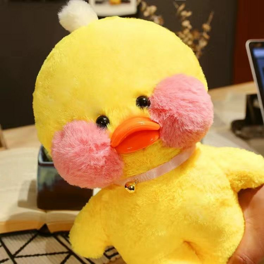 Cute Cartoon Lucky Cool Little Yellow Duck Toys With Helmet And