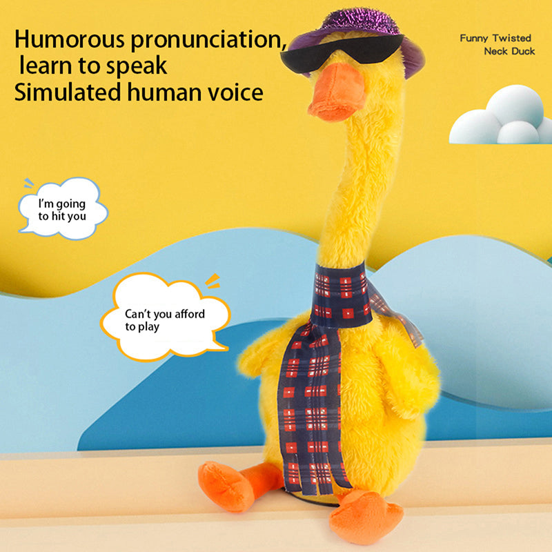 Funny and Musical Dancing Duck Plush Toy with Luminescent Lights - USB Rechargeable