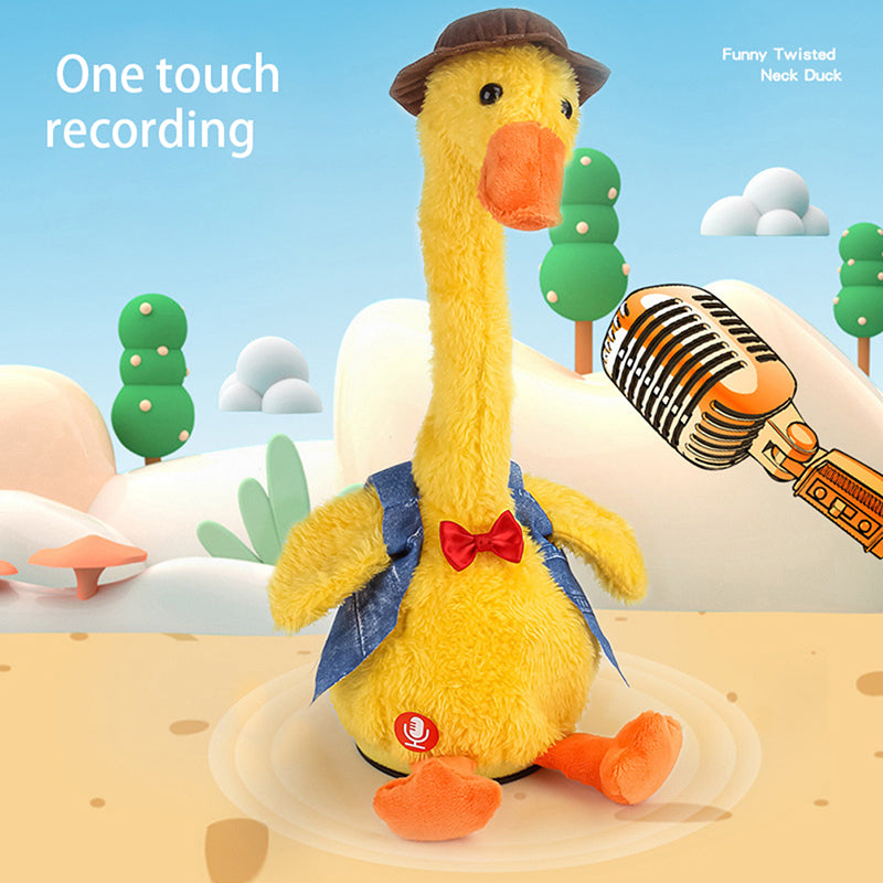 Funny and Musical Dancing Duck Plush Toy with Luminescent Lights - USB Rechargeable