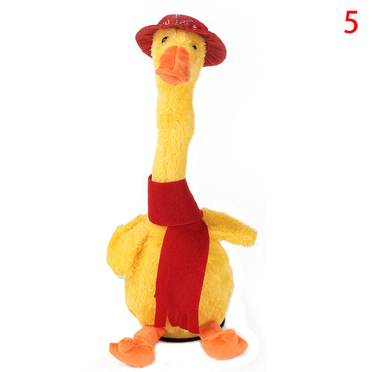 Funny and Musical Dancing Duck Plush Toy with Luminescent Lights - USB Rechargeable