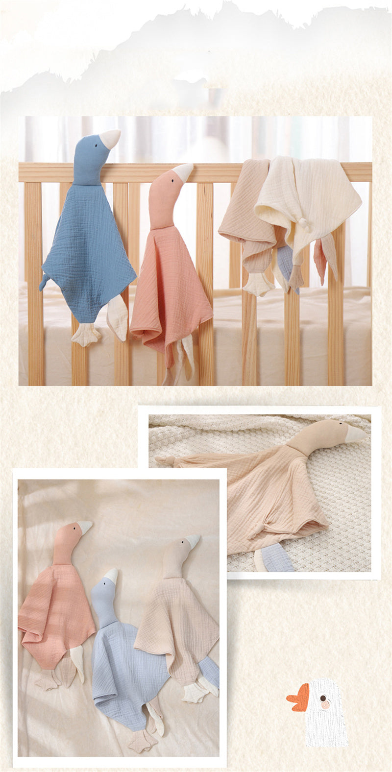 Baby Soothing Towel Soft Duck Doll Cotton Teether Infant Comfort Sleep Nursing Cuddling Blanket Toys Kids Bib Towels Newborn Toy