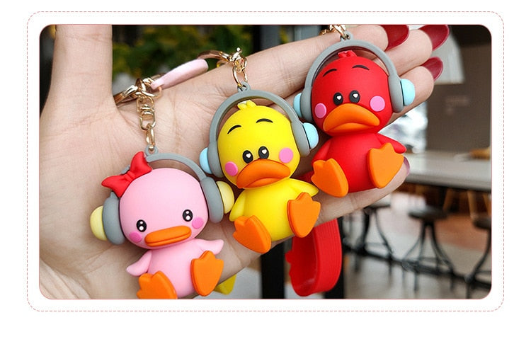 Adorable Music Duck Keychain